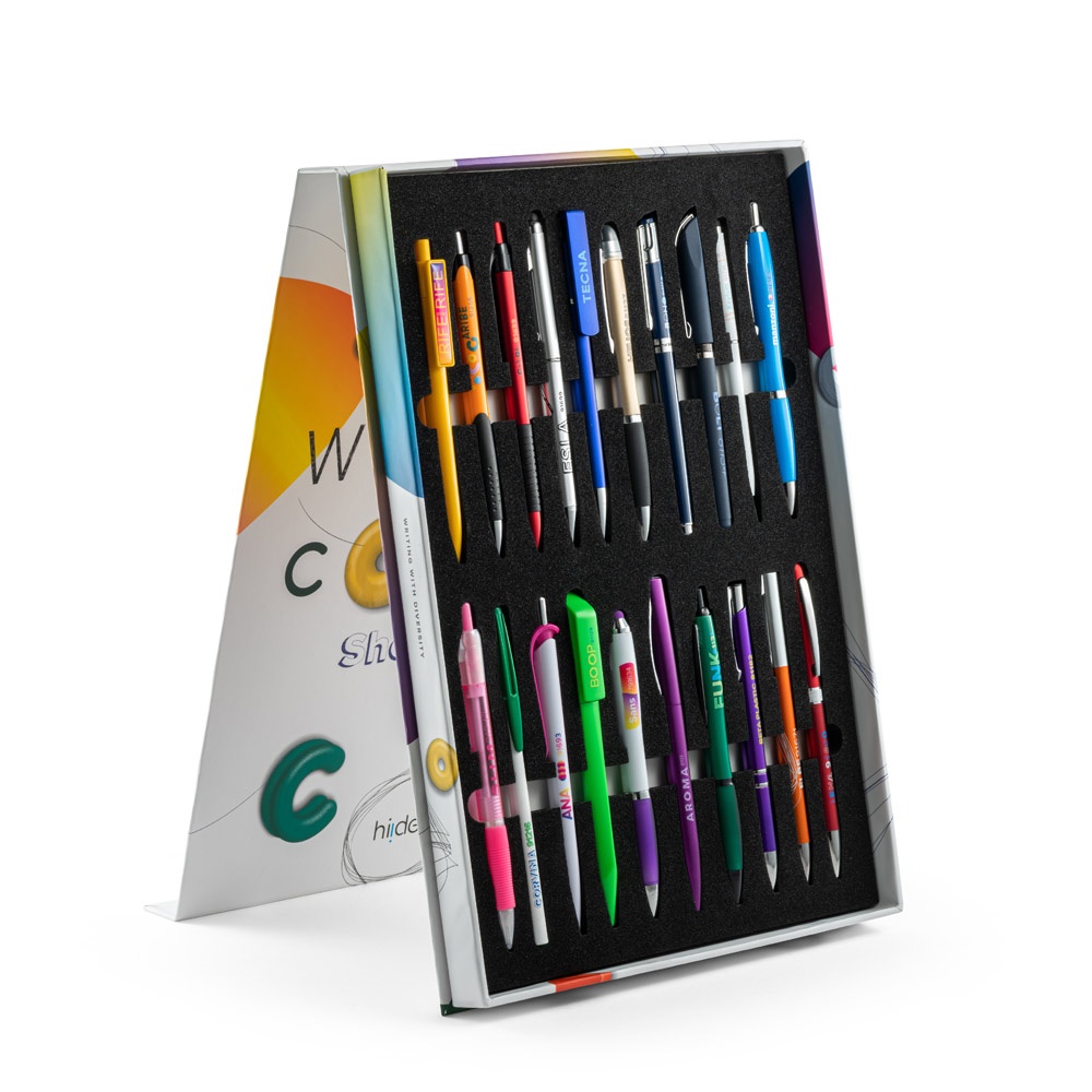COLOUR WRITING SHOWCASE. Showcase with 20 coloured ball pens - 70091_100-c.jpg