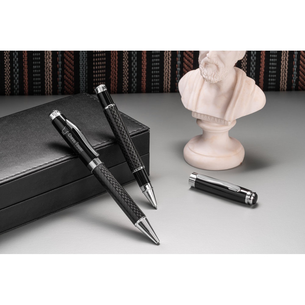 CHESS. Roller pen and ball pen set in metal and carbon fibre - 91835_amb.jpg